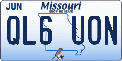 MO license plate QL6U0N