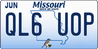 MO license plate QL6U0P