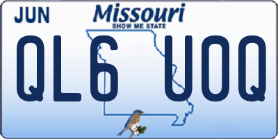 MO license plate QL6U0Q