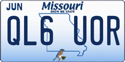 MO license plate QL6U0R