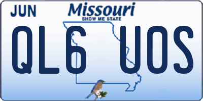 MO license plate QL6U0S