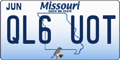 MO license plate QL6U0T