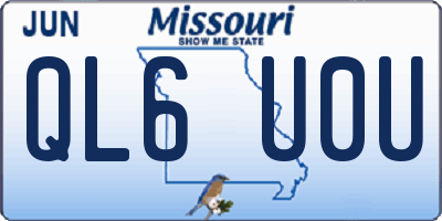 MO license plate QL6U0U