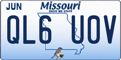 MO license plate QL6U0V