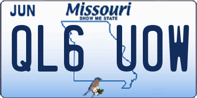 MO license plate QL6U0W