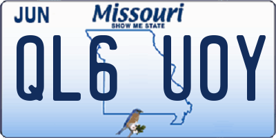 MO license plate QL6U0Y