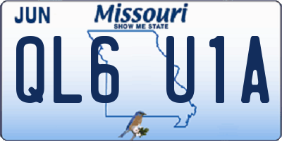 MO license plate QL6U1A