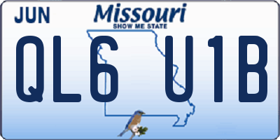 MO license plate QL6U1B