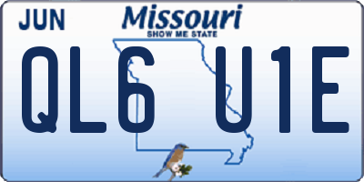 MO license plate QL6U1E