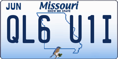 MO license plate QL6U1I