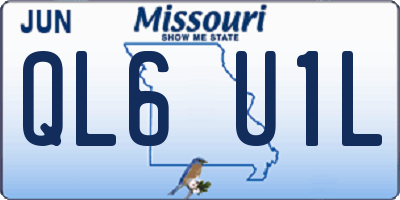 MO license plate QL6U1L