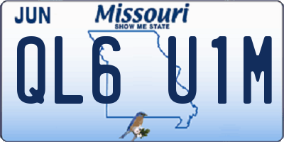 MO license plate QL6U1M