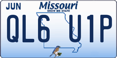 MO license plate QL6U1P