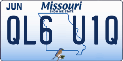 MO license plate QL6U1Q