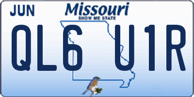 MO license plate QL6U1R