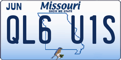 MO license plate QL6U1S