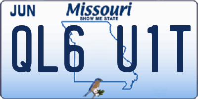 MO license plate QL6U1T