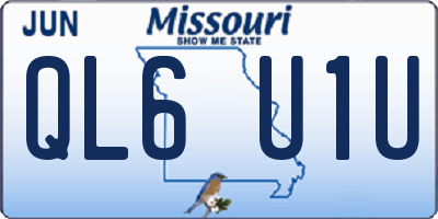 MO license plate QL6U1U