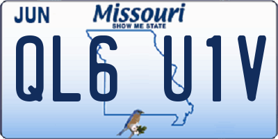 MO license plate QL6U1V