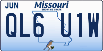 MO license plate QL6U1W