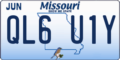 MO license plate QL6U1Y