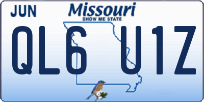 MO license plate QL6U1Z