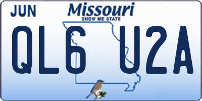 MO license plate QL6U2A