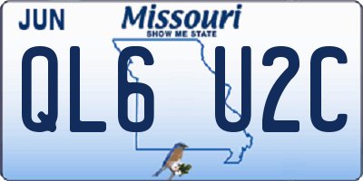 MO license plate QL6U2C