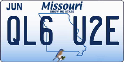 MO license plate QL6U2E