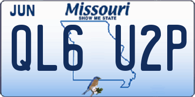 MO license plate QL6U2P