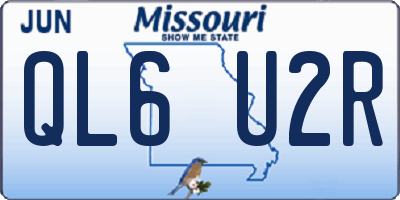 MO license plate QL6U2R