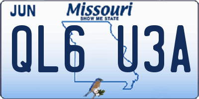 MO license plate QL6U3A