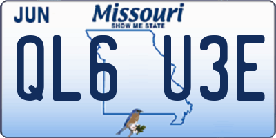 MO license plate QL6U3E