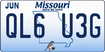 MO license plate QL6U3G