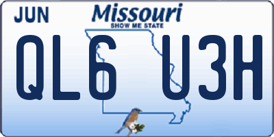 MO license plate QL6U3H