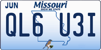 MO license plate QL6U3I