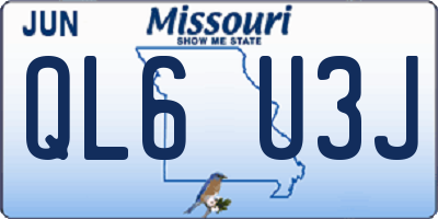 MO license plate QL6U3J
