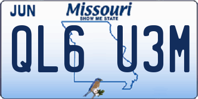 MO license plate QL6U3M