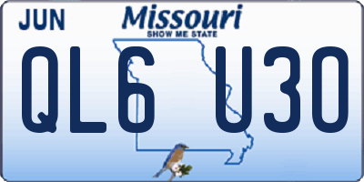 MO license plate QL6U3O
