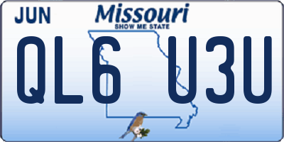 MO license plate QL6U3U