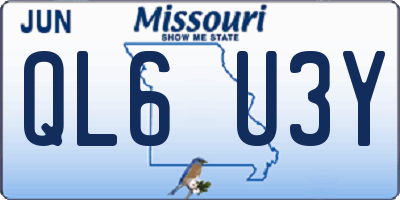 MO license plate QL6U3Y