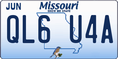 MO license plate QL6U4A