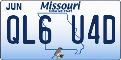 MO license plate QL6U4D