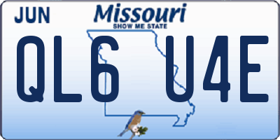 MO license plate QL6U4E