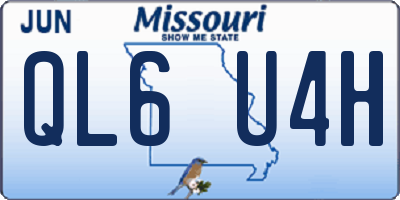 MO license plate QL6U4H
