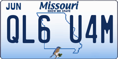 MO license plate QL6U4M