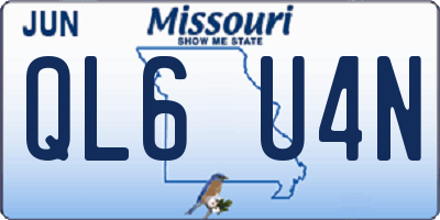 MO license plate QL6U4N