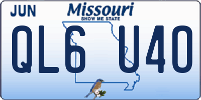 MO license plate QL6U4O