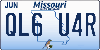 MO license plate QL6U4R