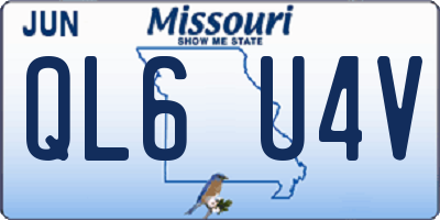MO license plate QL6U4V